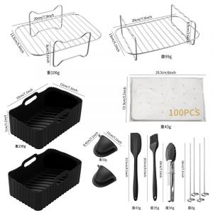 9 PCS Accessoires Air Fryer | Accessoires pour Ninja Dual AF400EU & AF300EU & Tower T17088 | pour Ninja Accessoires | Air Fryer Accessoires | Compatible pour four, micro-ondes - Neuf