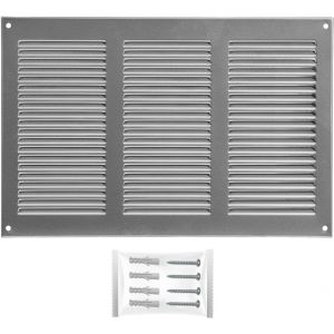 Grille Aeration Galvanisé 300x200mm avec Moustiquaire ¿ Evacuation Caches Tuyau Ventilateur ¿ d'Extraction Ventialtion ¿ Exterieur Interieur ¿ Gaine Cache Extracteur d'air VMC ¿ Climatiseur - Neuf