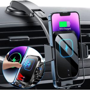 KALANKA-15W Qi Chargeur Induction Voiture,[auto ouvrir/fermer Même le courant est éteint] Support Telephone Voiture Induction,[2 en 1 Rotation 360°] Chargeur sans Fil Pour iPhone 17/Air/16/15 Pro Max - Neuf