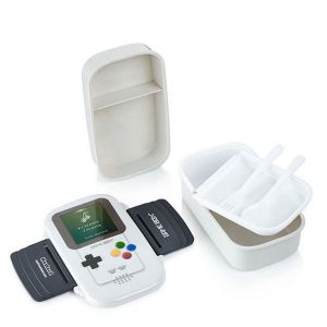 Bo&icirc;te &agrave; d&eacute;jeuner Bento R&eacute;tro Game Boy - 2 compartiments &eacute;tanches pour salades et repas - Bo&icirc;te de conservation alimentaire lavable au lave-vaisselle - Dimensions 20x13x10 cm, 0.3 kg - Neuf