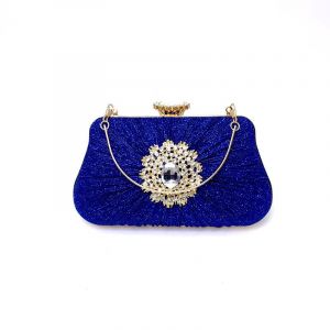 Sac de soirée de Mariée d'Embrayage Sac à main Femmes Sac à Bandoulière Chaîne Amovible Superbe Cadeau pour la Fête, bleu - Neuf