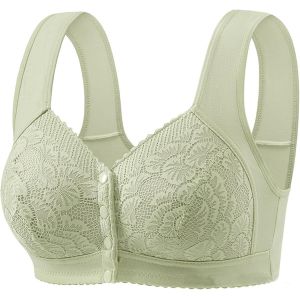 Bras For Older Women 2025 Front Closure Bra Cotton Full Coverage Comfortable No Underwire Plus Size Brassière Rouge Soutien Gorge Sans Armature, Soutien Gorge Sans Armature Bustier - Neuf