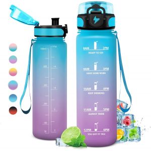 Gourde Enfant 500ml, Gourde Sport, &Eacute;tanche Et, Bouteille D'eau Avec Marqueur De Temps Et Filtre, Bouteille Pour Enfant, L'&eacute;cole, Cyclisme, Voyage, Camping, Fitness, Yoga, Bureau, Gym - Neuf