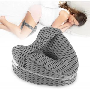 Trahoo-Oreiller De Jambe, Coussin Orthopédique, Coussin Genoux Nuit Pour Dormir Latéraux, Mousse À Mémoire De Forme, Soulagement De La Sciatique, Coussin Entre Jambes Pour Genoux Et Chevilles (Gris) - Neuf