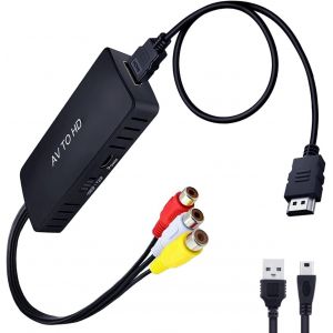 Adaptateur Cvbs Vers Hdmi, Convertisseur Av Hd 1080p Avec Câble Pour Pc, Xbox, Ps2, Tv, Stb, Blu Ray, Caméra, Dvd - Neuf
