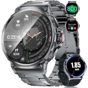 Sunkta 1,85'' Hd Grand Écran Montre Connectée Homme Avec 800mah,Montre Intelligente Avec 123 Modes Sportifs Appel Bluetooth 24/7 Moniteur De Fréquence Cardiaque Smartwatch Pour Android Ios - Neuf