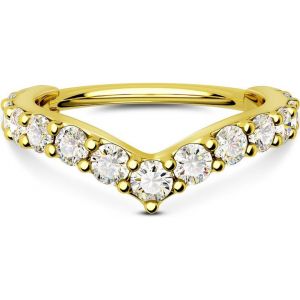 Tianyi-Cartilage Helix Earring Hoop 16g V-Shaped Orbital Conch Ring Gold Silver Tragus Rook Daith Piercings Jewellery Clicker Cz Snug Surgical Steel Forward Top Of Ear Septum Nose Ring,8 10 12mm - Neuf