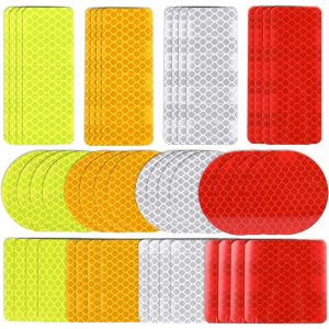 Subzonal-48 Pi&egrave;ces Bande Reflechissante Autocollante, Autocollant Reflechissant Bande D'avertissement, Bandes Reflechissantes Adhesives, Autocollants Reflecteurs, Pour V&eacute;lo, Voiture, Casque, Poussett - Neuf