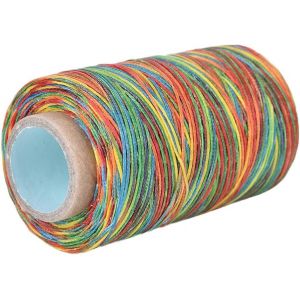 Chenquansarl-Fil Cir&eacute; Pour Couture &Agrave; La Main Du Cuir, Fil &Agrave; Coudre Plat 150d Pour Accessoires Et Outils D'artisanat En Cuir De Vache (Multicolore) - Neuf