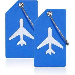 Pack de 5 tiquettes bagages en silicone avec carte didentit nominative parfaite pour reprer rapidement les tiquettes de valise bagages - Neuf