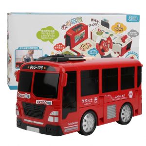 Jouet de bus educatif pour enfants, multifonction et transformable, avec musique et lumiere rouge - Neuf
