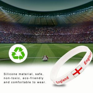 Bracelet En Silicone Pour Femme Et Homme, Motif Drapeau National, Pour La Coupe Du Monde (Angleterre) - Neuf