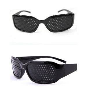 Lunettes À Sténopé, Lunettes À Grille, Lunettes De Repos À Sténopé, Lunettes À Trous, Avec Branches Pliables, Forme : A, Couleur : Noir - Neuf