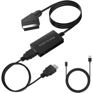 Adaptateur, Convertisseur Péritel Vers Hdmi Avec Câble Hdmi, Scart Vers Hdmi, Pour Full Hd Tv 720P/1080P,Audio Vidéo Pour Lecteur Sky Blu-Ray Stb Xbox Ps3¿ - Neuf