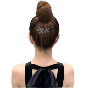 Kal-Pince Peigne Étoile En Cristal Noir Cz Pince Barrette Cheveux Bling Strass Peigne De Tête Headwear Shine Star Headpieces Accessoires De Cheveux Décoratifs Pour Femmes Et Filles (Noir) - Neuf
