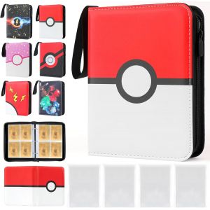 Mdy-Classeur Carte Pour 400 Cartes Avec 400 Pochettes, Album Carte Pour Poke V, Vmax, Tag Team, Ex, Gx, Mtg, Tcg, Protection Carte, Cahier En Cuir Pu Imperméable (Cercle) - Neuf