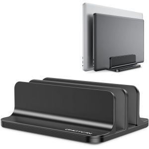 Support Ordinateur, Portable Compatible Avec Macbook/Ipad/Microsoft, Pc Double Support Vertical Bureau R&eacute;glable Laptop Stand En Aluminium, Dock Stand Pour Pc(Jusqu'&Agrave; 17,3 Pouces), Noir - Neuf