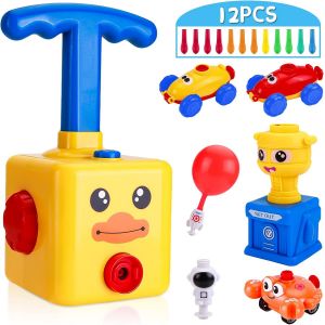Voiture à ballons, voiture à ballons aérodynamique, lanceur de ballons, voiture à ballons avec 12 ballons, jouets éducatifs amusants, cadeaux - Neuf