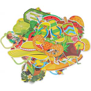 CHECARZHN--NO1-33Pcs Hawaii Photo Props Summer Photo Booth Props Photo Box Accessoires Pour Summer Beach Holiday Birthday Party - Neuf