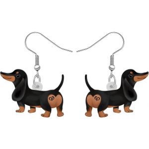 Kal-Boucles D'oreilles Chien Teckel En Acrylique Animaux De Compagnie Dangle Accessoires Chiot Hypoallergénique Bijoux Teckel Charm Cadeau Pour Femmes Amoureux Des Chiens - Neuf