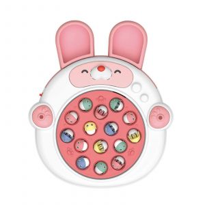 Jeu de soci&eacute;t&eacute; rotatif, jouet de p&ecirc;che &eacute;lectrique, jeu de poisson magn&eacute;tique de dessin anim&eacute;, jouet multijoueur parent-enfant-Lapin rose propre batte - Neuf