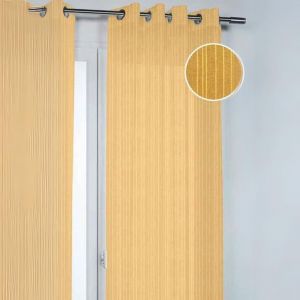 Voilage Uni Tiss&eacute; De Fines Rayures - Neuf