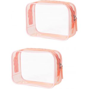 MAA-2PCS Trousse de Toilette Transparente,PVC Étanche Trousse de Maquillage Voyage,Kit de Voyage pour l¿Avion,Sac de Rangment pour Voyage Avion Transparente Sac Cosmétiques pour Homme et Femme - Neuf
