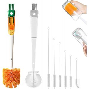 Chenquansarl-De Nettoyage 5 En 1 Pour Bouteille D'eau - Multifonctionnel - Long Manche - De Nettoyage Pour Paille - Pour Nettoyer Diverses Tasses - Neuf
