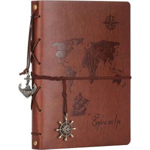 Album Photo 60 Pages 22x27.3cm,Voyage Album Photo Scrapbooking en Cuir Carte du Monde Vintage Bricolage Scrapbooking Album Cadeau de Saint Valentin/Amant/Coll&egrave;gue/Ami/Famille/M&egrave;re - Neuf