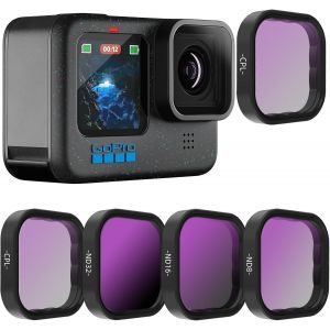 Lot De 4 Filtres D'Objectif Cpl Nd8 Nd16 Nd32 Compatibles Avec Gopro Hero 12 Hero 11/10/9 Black, Densit&eacute; Neutre Et Polarisant Kit De Filtres Pour Objectifs Go Pro 12/11/10/9[Z2930] - Neuf