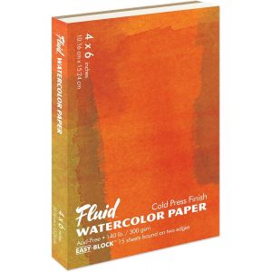 Chenquansarl-Bloc De Papier Aquarelle Fluide, 10,2 X 15,2 Cm, 15 Feuilles, 63,5 Kg (300 G/M²) Pour Peinture D'artiste Et Supports Humides - Neuf