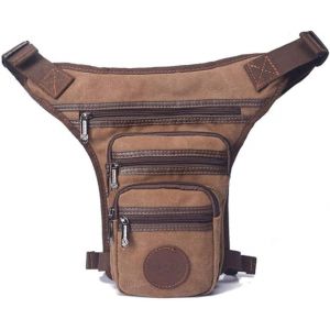 ERYI-Toile Cuisse Goutte Jambe Sac Pour Hommes Tactique Militaire Motocycliste Cavalier Multi-Poche Taille Fanny Pack Mens Voyage Randonnée Escalade Cyclisme À L'Extérieur Kaki - Neuf