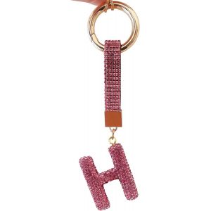KAL-Porte Clef Lettres Pour Femmes Et Filles, Porte-Clés Rose, Accessoires Brillants Pour Clés/Clés De Voiture/Sacs À Dos Et Sacs À Main, Cadeaux Pour Femmes - Neuf