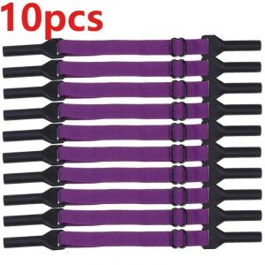 Retenue De Lunettes R&eacute;glable Et Durable, Sangle De Sport En Silicone, Poign&eacute;e Antid&eacute;rapante, Support De Lunettes De Soleil, Corde Parfaite Pour La Course &Agrave; Pied--Purple-10pcs - Neuf