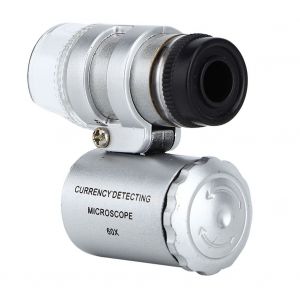 Mini Microscope De Poche, Loupe Pour Bijoux Avec Lumiere Led (60x) - Neuf