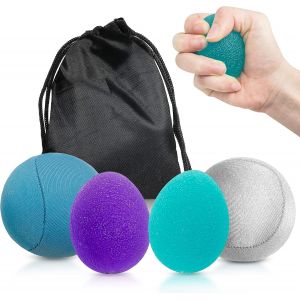 Kal-&reg; Lot De 4x Balle Anti-Stress | Triple Densit&eacute; Pour Les Exercices Th&eacute;rapeutiques De La Main - Parfum&eacute; Pour Une Concentration Suppl&eacute;mentaire - Affirmations De Motivation - Neuf