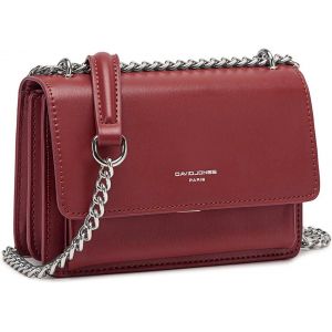 KALANKA-- Petit Sac Bandouli&egrave;re Femme - Mini Pochette T&eacute;l&eacute;phone Portable Cuir PU Rigide - Sac &agrave; Main Cha&icirc;nes Port&eacute; Epaule - Besace Rectangle Sacoche Soir&eacute;e Shopping Ville Tendance - Rouge - Neuf
