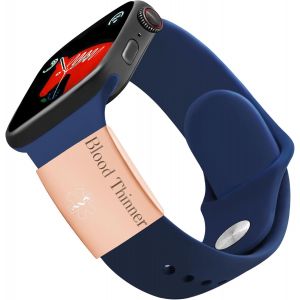 Or Rose Plaqu&eacute; Acier Inoxydable Grav&eacute; Anticoagulant Medical Id Tag Pour Femme Apple Watch Avec Y4313 Or Rose - Neuf