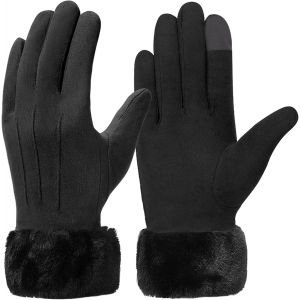 Gants D'hiver Thermiques Pour Femme Doublure En Polaire Fine - Pour &Eacute;cran Tactile Texting - Gants D'hiver Chauds Et Coupe-Vent - Pour Cadeau, Ski, Cyclisme, Taille Unique - Neuf