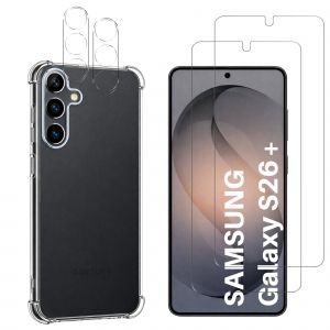 Coque antichoc pour Samsung Galaxy S26 PLUS et et 2 Verres Tremp&eacute; &eacute;cran et 2 Protections Cam&eacute;ra Phonillico&reg; - Neuf