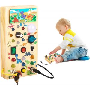 TDRFL-Busy Board-Jouet Montessori Jouets D'Activité Et De Développement Avec Lumière Led Et Boutons,Planche Montessori Jouet Enfant 2 Ans À Jouet Enfant 4 Ans - Neuf