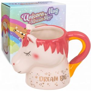 Tasse &Agrave; Caf&eacute; Licorne Dream Big 375 Ml &iquest; Tasse En C&eacute;ramique Avec Corne Dor&eacute;e Et Inscription &iquest; Tasse Licorne En Dolomite, 15 X 11 Cm, Pour Caf&eacute;, Th&eacute; Et Cacao - Neuf