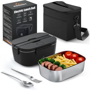 Ulteronixshop-Gamelle Chauffante,120w Lunch Box Chauffante Mod&egrave;le De Chauffage Ultra-Rapide 12v/24v/230v Boite Chauffante Repas Pour Voyages,Travail,Bureau,Voiture,Camion (1,5l) - Neuf
