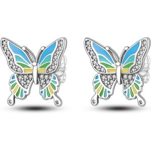 Kal-Sterling Silver Stud Boucles D'oreilles, Boucles D'oreilles Femme Étoile Et Lune, Licorne Fille Cadeau Tournesol Boucles D'oreilles Papillon Boucles D'oreilles - Neuf