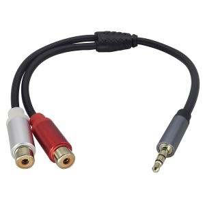 2 Rca &Agrave; 3,5 Mm Plaqu&eacute; M&eacute;trique Adaptateur De Coque En Cuivre Flexible 1/8 To Rca &Eacute;couteurs Haute Fid&eacute;lit&eacute; C&acirc;ble St&eacute;r&eacute;o Pour La Connexion De T&eacute;l&eacute;phones Mobiles, Haut-Parleurs, Etc. - Neuf