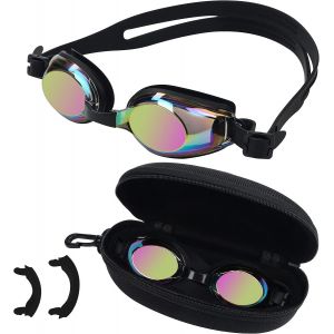 Letnerny-Enfants Lunettes De Natation - Uv Protection Lentilles De Couleur Revêtues De Miroir Avec Cas De Rangement Et Ajustable 3 Ponts De Nez Pour 4 À 12 An Les Garçons Et Filles - Neuf