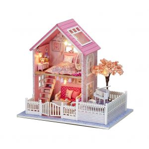 Hjlian Cabane A Monter Soi-Meme, Modele Assemble A La Main Avec Meubles, Maison De Poupee Pour Enfants, Jouet Pour Enfants, Cadeau D'anniversaire - Neuf