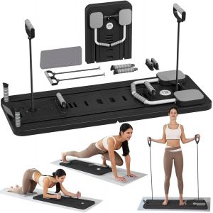 Pilates Board - 2025 Upgraded Pliable Pilates Reformer Machine Maison Planche Pilate Kit Multifonction Planche Fitness Roulette Abdominale Rebond Automatique[Ela710283] - Neuf