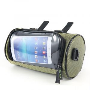 Sacoche De Guidon De Vélo Étanche Avec Écran Tactile, Sacoche De Rangement Avant De Vélo, Grande Capacité, Vert Militaire - Neuf