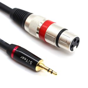 3,5 mm Mini Jack Stéréo vers XLR Câble Microphone Femelle ,Adaptateur de Cordon de Câble d'Interconnexion 3 Broches 1/8 Pouce vers XLR asymétrique (1,5 Pieds) - Neuf
